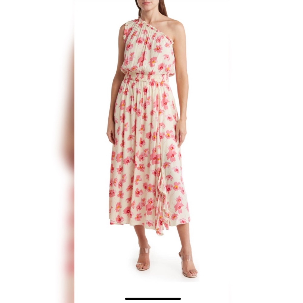 Ivory and floral above ankle dress - Small